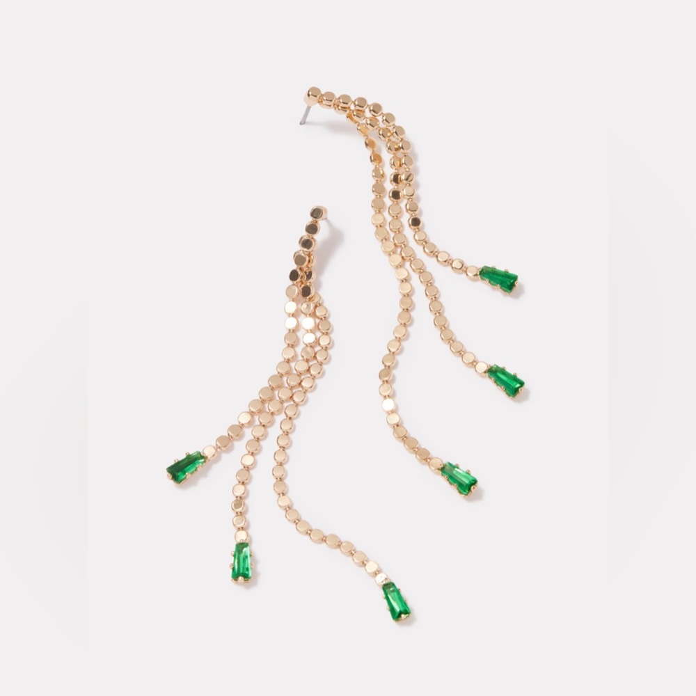 Evereve Joanie chain and crystal drop earring